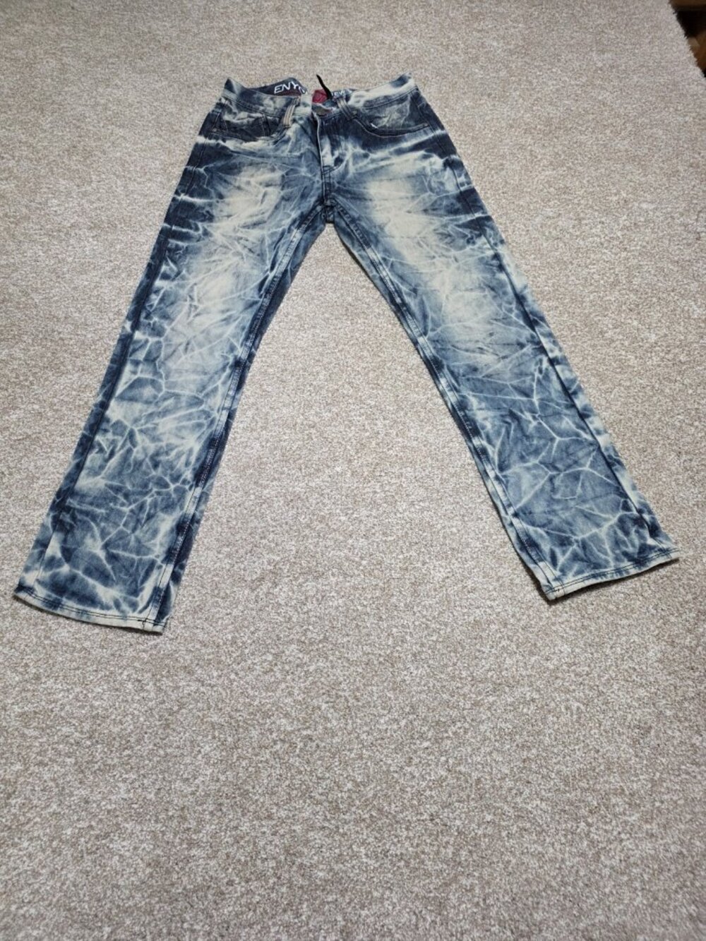 ENYCE Men’s Acid Wash Straight Leg Blue Denim Jeans Size 30X30